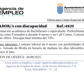 Oferta Agencia Empleo Jerez