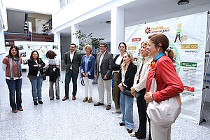 Los delegados durante la visita al colegio SAFA