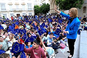 La alcaldesa durante el acto