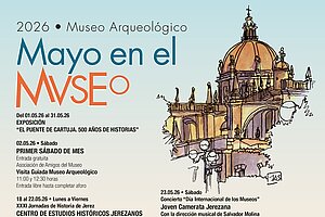 Cartel con la programación del Museo Arqueológico para el mes de mayo