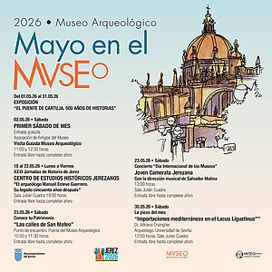 Cartel con la programación del Museo Arqueológico para el mes de mayo