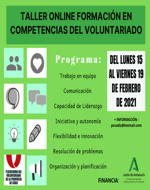 Taller online de formación en competencias del voluntariado