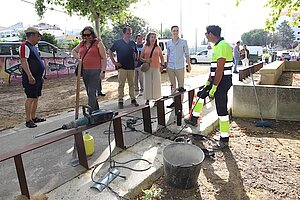 Jaime Espinar durante la visita