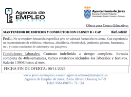 Oferta Agencia Empleo Jerez