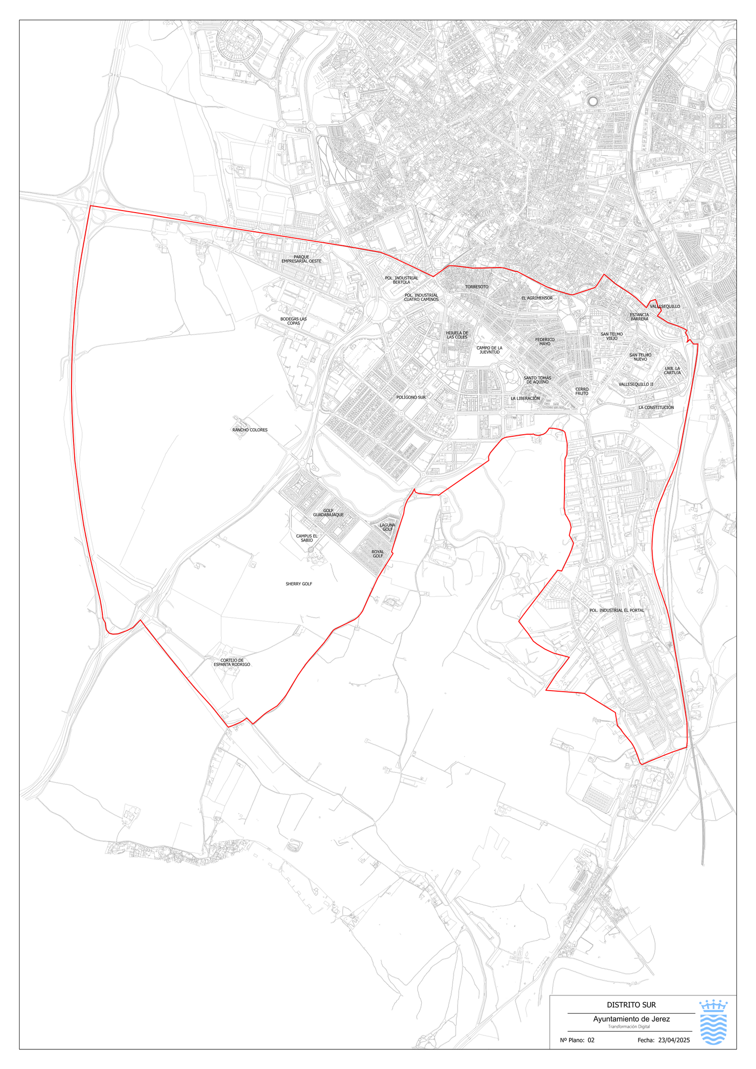 Plano del Distrito Sur