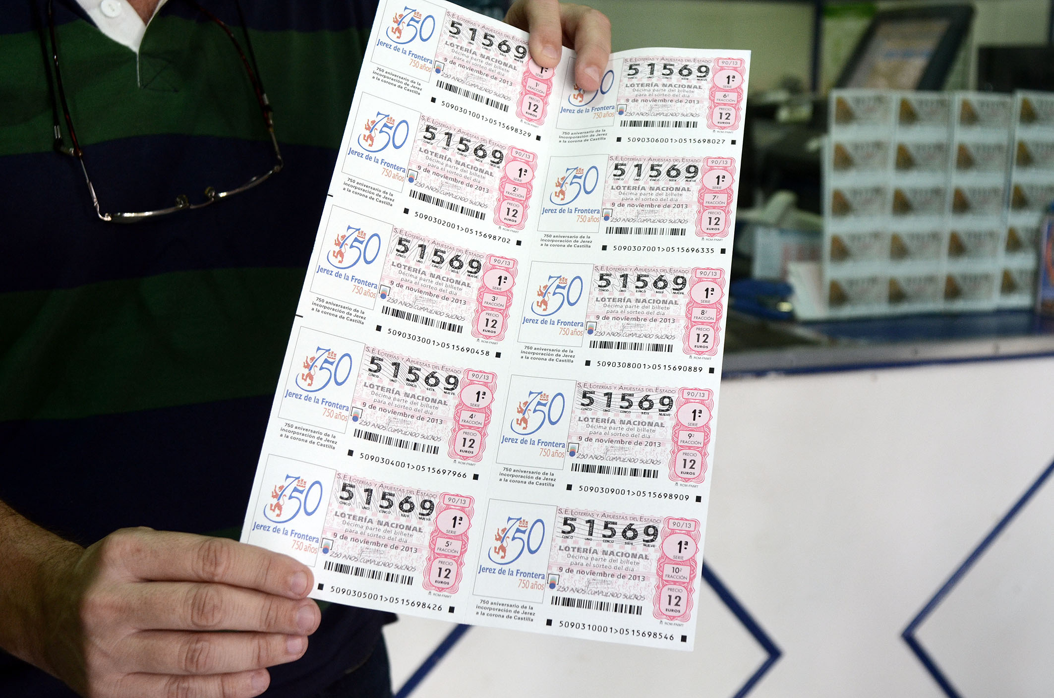 Boleto de la lotería del 9 de noviembre