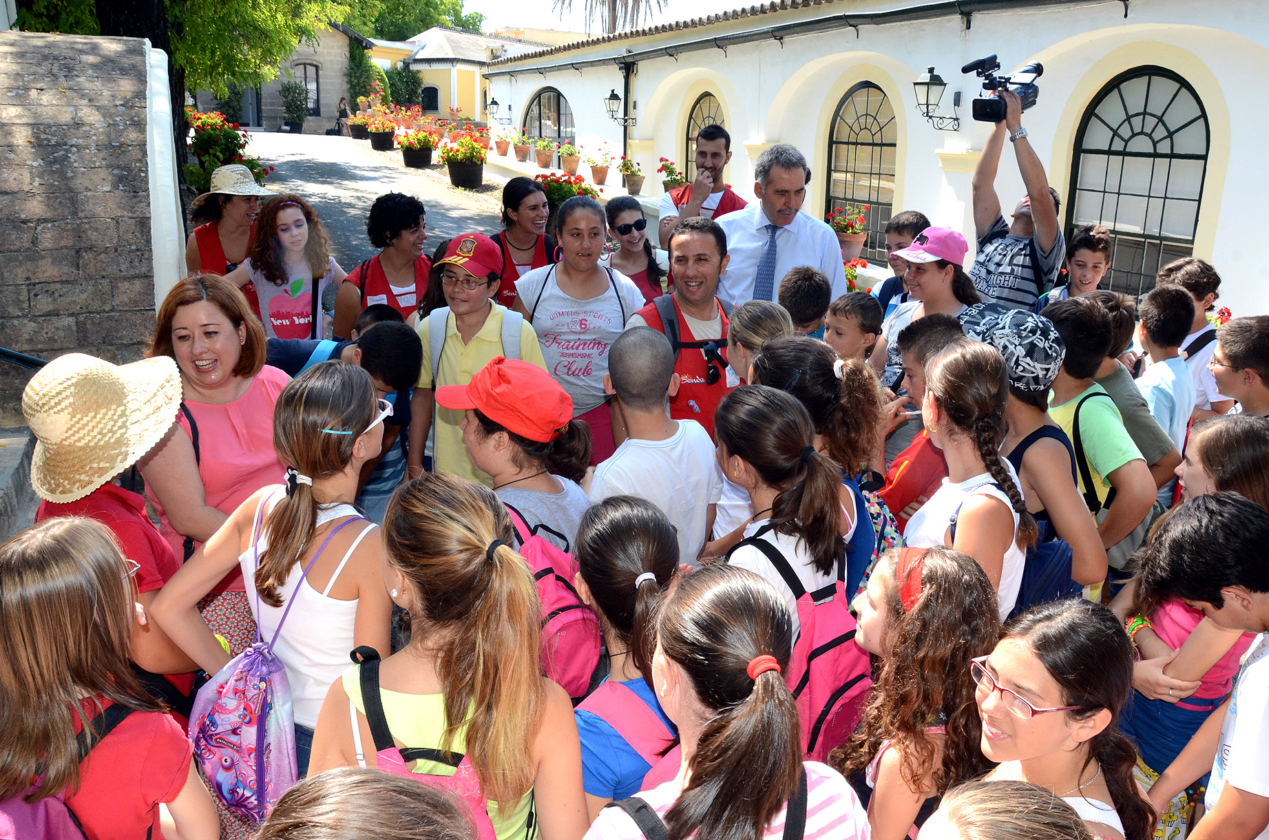 Lidia Menacho, con los escolares